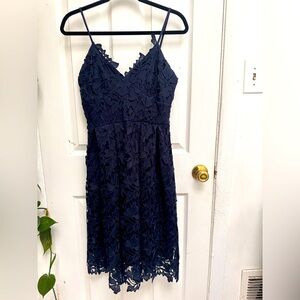 Love…ady Dark Blue Lace Dress